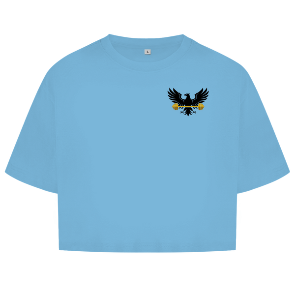 Imperial Eagle – Premium Oversize Crop Top - Blue