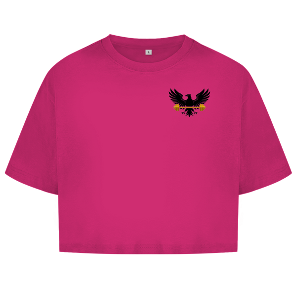 Imperial Eagle – Premium Oversize Crop Top - Hibiskus Pink