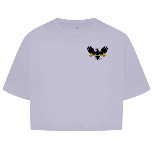 Imperial Eagle – Premium Oversize Crop Top - Soft Lilac