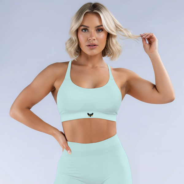 Imperial Eagle – Premium Sports Bra - Ice Blue