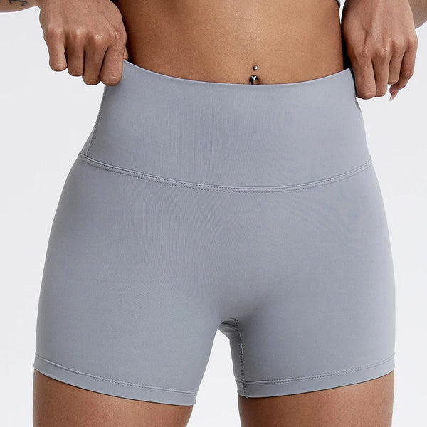 Wellness Shorts High Waisted - Hellgrau