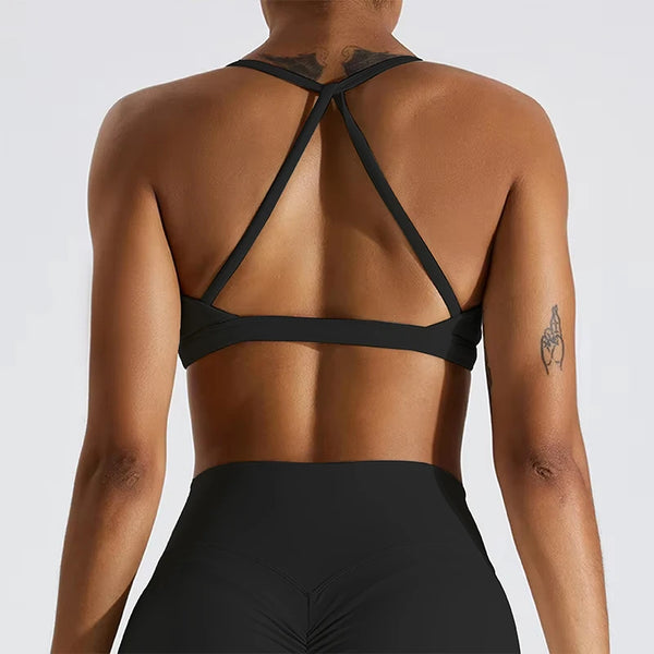 Heart Sports Bra - Schwarz