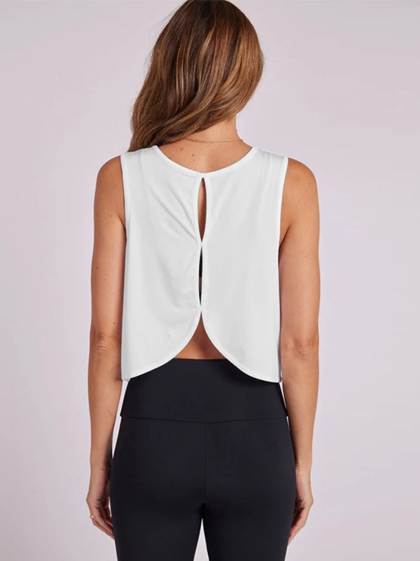 Feather Crop Top Damen - Weiß