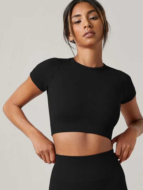 Babe Crop Top Damen - Schwarz
