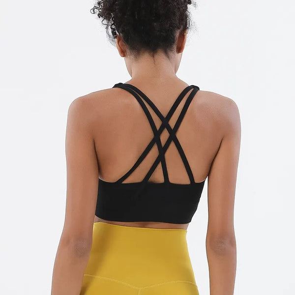 Criss-Cross Sports Bra - Schwarz