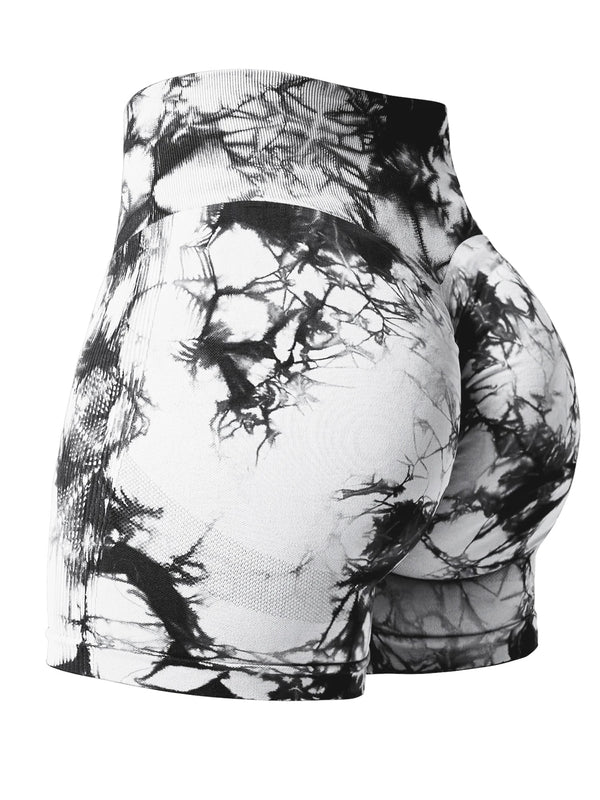 Batik Shorts Damen - Weiß - Schwarz