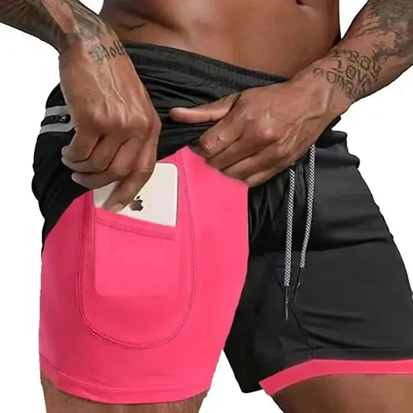 Performance Shorts Herren - Schwarz - Pink